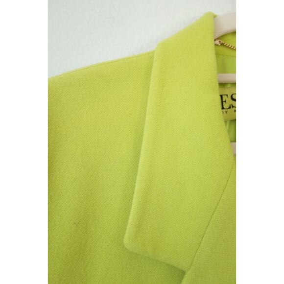 Lime Green Vintage Escada by Margaretha Ley Wool Cashmere Blazer Jacket 38 M - Picture 4 of 14